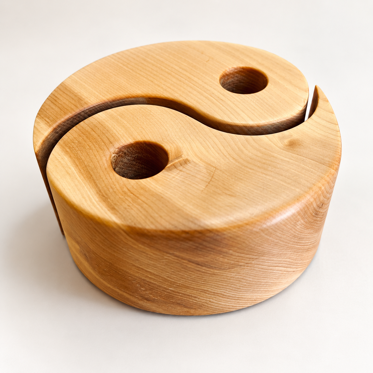 Huon pine yin yang ornamental piece